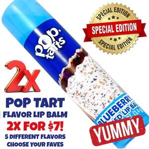 Authentic 2X POP TART Flavored Lip Doftening Balm BLUEBERRY